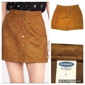 Old Navy Faux Suede mini skirt, tan, size 2